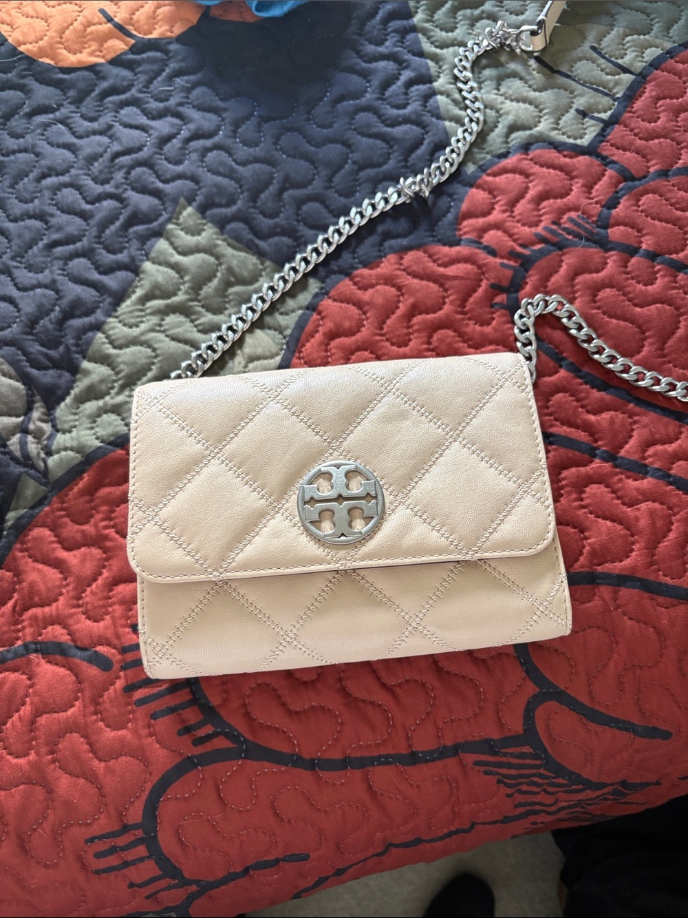Tory Burch Quilted Chain Crossbody in Light Blush